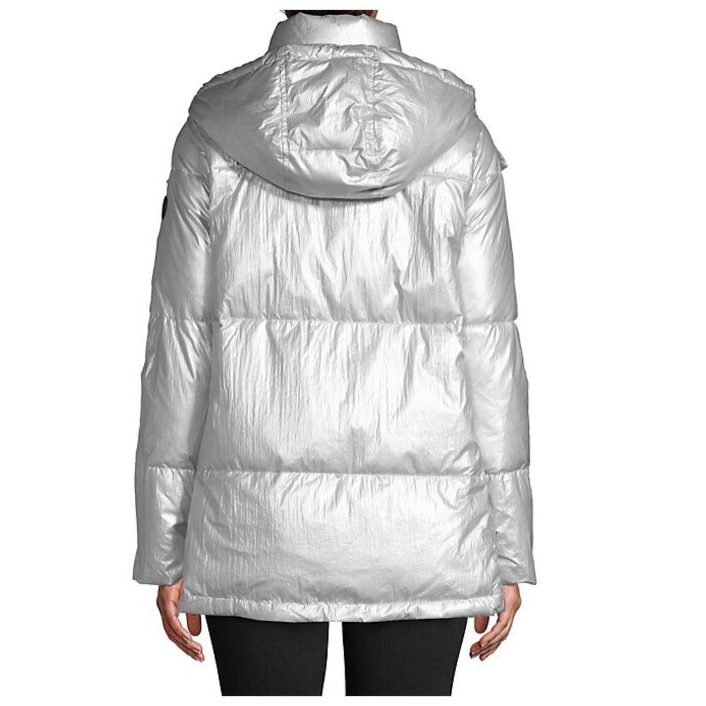 Calvin Klein Shiny Silver Puffer Jacket